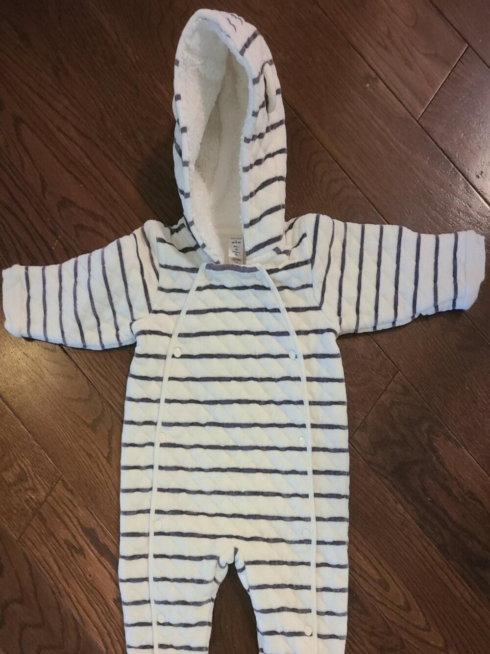 Nordstrom Baby Striped Quilted Hooded Bunting 9 months
